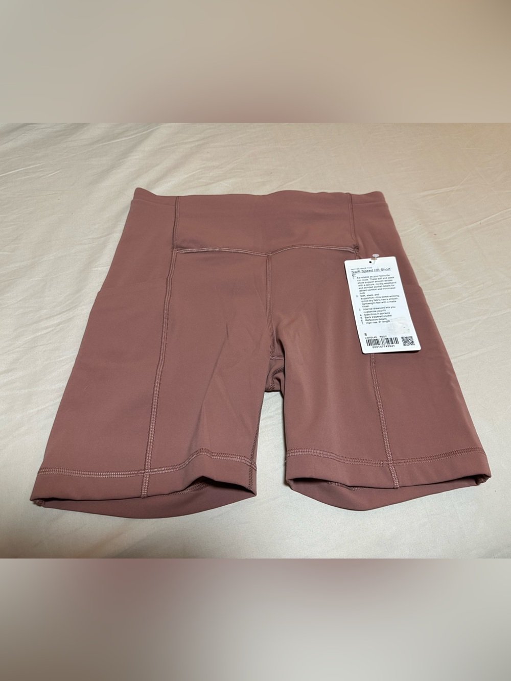 Women’s High-Rise Biker Shorts in Mauve size 8 (or a medium)